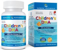 Vaikams skirtas DHA, 250 mg Omega-3 braškių skonio – 180 mini minkštųjų kapsulių