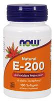 Vitaminas E-200, natūralus - 100 minkštųjų kapsulių