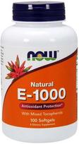 Vitaminas E-1000 - natūralus (mišrūs tokoferoliai) - 100 minkštųjų kapsulių