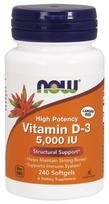 Vitaminas D-3, 5000 TV – 240 minkštųjų gelių