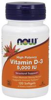 Vitaminas D-3, 5000 TV - 120 minkštųjų gelių