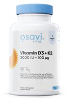 Vitaminas D3 + K2, 2000 TV + 100 mcg - 120 minkštųjų kapsulių