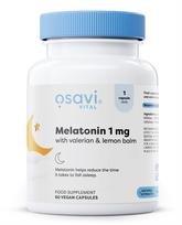 Melatoninas su valerijonais ir melisomis, 1 mg - 60 veganiškų kapsulių