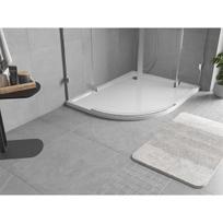 Dušo padėklas Mexen Flow Slim, pusapvalis asimetrinis, dešininis, 90 x 80 cm, White gloss