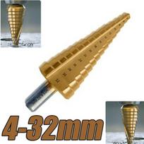 Kūginis laiptuotas grąžtas, 4-32 mm