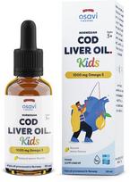 Norvegiškas menkių kepenų aliejus vaikams, 1000 mg Omega 3 (citrina) - 50 ml.