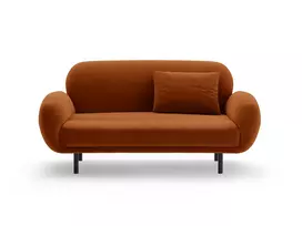 Velvet Sofa, "Poppy", 2 Seats, 148x72x82, Terracotta