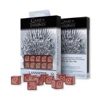 Sostų karai Lannister D6 kauliukai 10 vnt – Q-Workshop, raudoni, licencijuoti