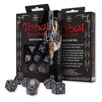 Tribal stalo RPG kauliukų rinkinys 7 vnt., žalsvai mėlyna/smėlio – Q-Workshop