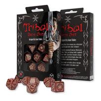 Tribal RPG kauliukų rinkinys – blizganti raudona & smėlio, Q-Workshop