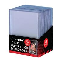 Ultra PRO 3x4 skaidrūs 75pt Toploader laikikliai kolekcinėms kortoms, 25 vnt