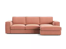 Modular Right Corner Sofa, "Pola", 3 Seats, 284x158x88, Red