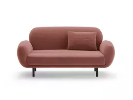 Velvet Sofa, "Poppy", 2 Seats, 148x72x82, Flamingo