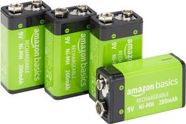 "Amazon Basics" - 9V įkraunamos baterijos 200mAh NiMH, 4 vnt.