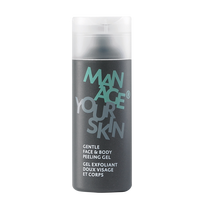 Manage Your Skin Gentle Face & Body Peeling Gel švelnus veido ir kūno šveitiklis vyrams, 150 ml