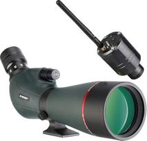 Svbony SV406P 80ED optinis taikiklis su 2MP WiFi kamera, dvigubu fokusavimu, keičiamu 1,25 colio astronominiu okuliaru, ED stiklo BaK4 prizmės FMC optika, vandeniui atsparus taikiklis paukščiams stebėti