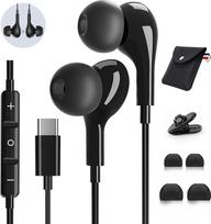 USB C ausinės su mikrofonu, "Samsung Galaxy S24 S23 Ultra S22 S21 FE A55 A35 A53 A33 A33 A54 5G, USB C ausinės su garsumo reguliatoriumi, skirtos "iPhone 15 16 Pro Max Plus iPad 10