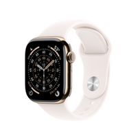 Apple Watch Series 11 GPS + Cellular 42mm Gold Titanium Case with Light Blush Sport Band - M/L