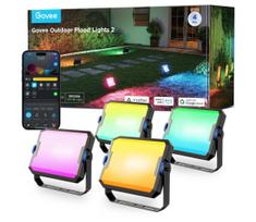 Govee - Komplektas 4 vnt. reguliuojami LED reflektoriai RGBICWW, 24W/230V, IP66, Matter, Wi-Fi