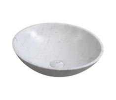 Sapho - BLOK praustuvas montuojamas ant stalviršio Ø 42 cm, akmens / Carrara / matinė balta