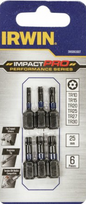 Smūginiai sukimo antgaliai IRWIN Impact Pro, 25 mm, 1 x TR10, 1 x TR15, 1 x TR20, 1 x TR25, 1 x TR27