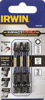 Smūginiai sukimo antgaliai IRWIN Impact Pro, 57 mm, 1 x T15, 1 x T20, 1 x T25