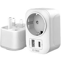 Tech-Protect travel adapter TA100 UK-EU, white 5906302368525
