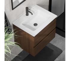 Vonios spintelė su praustuvu KENWOOD 61 cm riešutas/balta