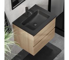 Vonios spintelė su praustuvu KENWOOD 61 cm ąžuolas/juoda