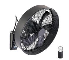 ZEVENTI - Sieninis ventiliatorius FANNY 50W/230V, juodas + nuotolinis valdymas