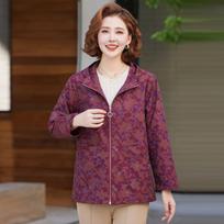 Extra Size Plus 200 Jin Spring/Autumn Casual Windbreaker Coat for Middle-aged & Elderly Women 4XL raudona
