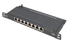 Digitus CAT 6A Slim Patch Panel, shielded, 8-port, 0.5 U, 10, black