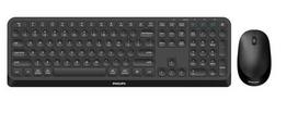 PHILIPS 4000 series SPT6407B/31 keyboard with mouse included, Universal RF Wireless + Bluetooth, QWERTY English, Black