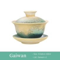 150ml Krosnyje keičiama keramikinė gaiwan, vintažinis arbatos puodelis, japoniškas sancai puodelis, kūrybiškas arbatos aukojimo puodelis