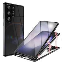 Magnetic Case for Samsung Galaxy S26 S25 S24 S23 S22 S21 Ultra Plus FE with Metal Frame Double Sided Tempered-Glass Cover Phone Bumpers Galaxy S25 Ultra juoda