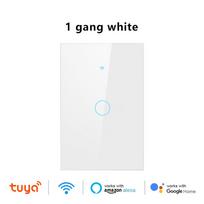 Tuya WiFi išmanusis lietimui jautrus šviesos jungiklis, nereikalingas neutralus laidas, 1/2/3/4 klavišų ES/JAV sieninis skydelis su programėlės nuotolinio valdymo ir balso valdymu Alexa Google EU 1gang juoda