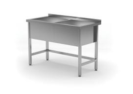 Stalas su dviguba plovimo vonia, suvirintas, HENDI, Profi Line, 1200x600x(H)850mm