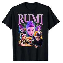 KPop Demon Hunters Clothes Rumi T Shirt Women Men Huntrix Licensed Female T-Shirt Graphic Short Sleeve Shirt Unisex Women Summer S