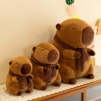 Scarf capybara plush toy merad kapibara doll Internet celebrity doll doll party girl birthday gift 25cm(0.2kg) brown