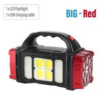 Didelio galingumo LED žibintuvėliai Kempingo žibintuvėlis Darbinis šviestuvas Įkraunamas saulės energija 4 pavaros USB įkraunamas šviestuvas Vandeniui atsparus šviestuvas laukui Small Orange