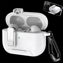 Phone Holder cortex Case For AirPods Pro 3 Bluetooth headset Cover For AirPods Pro 2 or AirPods 1 2 3 4 Pro Case With Hook AirPods Pro3 balta
