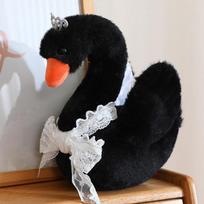 Miela minkšta juodo gulbės lėlė pliušinis žaislas balto gulbės lėlė namų sofos ornamentas mesti pagalvė skudurėlio lėlė 28cm