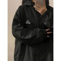 Red Windbreaker Jacket Women American Vintage Spring Autumn Loose Baseball Coat S juoda