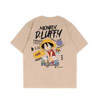 Japonų Anime marškinėliai Monkey D'Luffy Kremas Vyriški medvilniniai marškinėliai Vasariniai Nauji Retro Mados Vyriški ir Moteriški Streetwear S