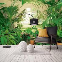Amy Size Murals Wallpaper 3D Green Plant Forest Window Photo Wall Mural Bedroom Study Background Wall Decor 3D Fresco 200 cm(W) x 140 cm(H)