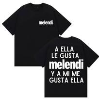 Raperis Melendi AELLALE GUSTA 2025 Albumo Spausdinimo Marškinėliai Vyrams Moterims Laisvalaikio Mada Grynos Medvilnės Trumpomis Rankovėmis Viršutiniai Marškinėliai Streetwear S