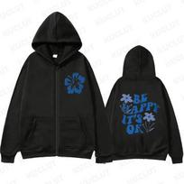 Hip Hop Street Casual Red Lips and Diamond Print Female Zip Hoodies Fashion Hoodie New Sweatshirts Autumn Warm Fleece Clothing S
