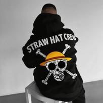 Anime gobtuvas vyrams moterims One Piece Šiaudinės skrybėlės komanda Oversize laisvalaikio džemperis su gobtuvu Streetwear Cosplay Pavasaris Ruduo Mada M