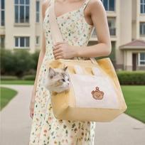 Portable Pet Carrier Bag: Canvas Backpack for /Dog, Breathable, Handheld & Shoulder One Size