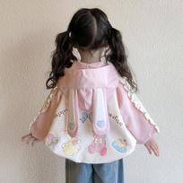 Girls' Lace Hooded Jacket - Stylish Spring & Autumn Casual Top 130 cm gray